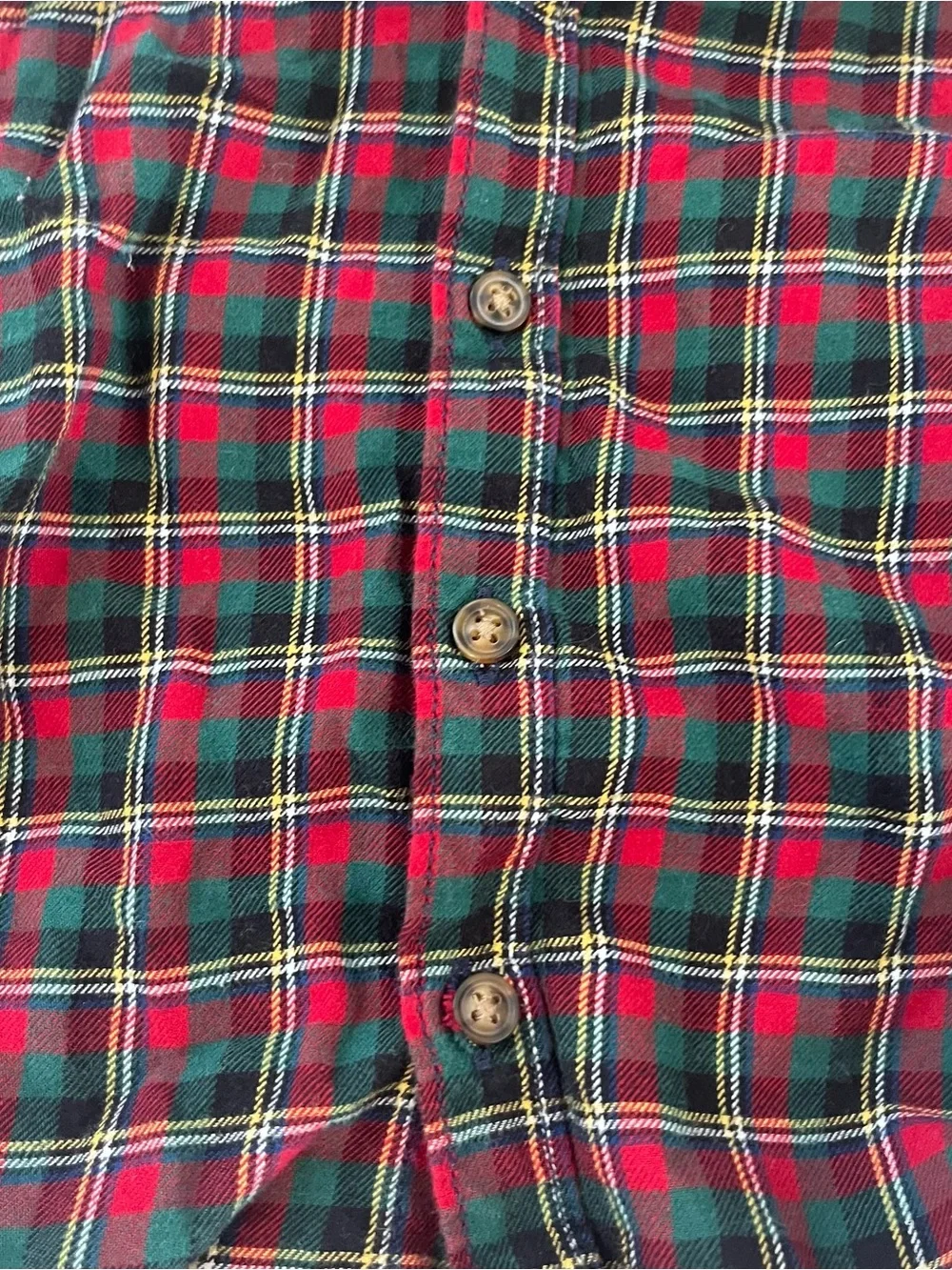 Carter's Red & Green Plaid Button-Down Shirt 9m Christmas Holiday